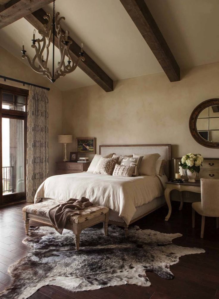 Neutral bedroom with high quality speckled hide