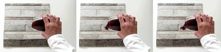 removing liquids from a patchwork cowhide rug