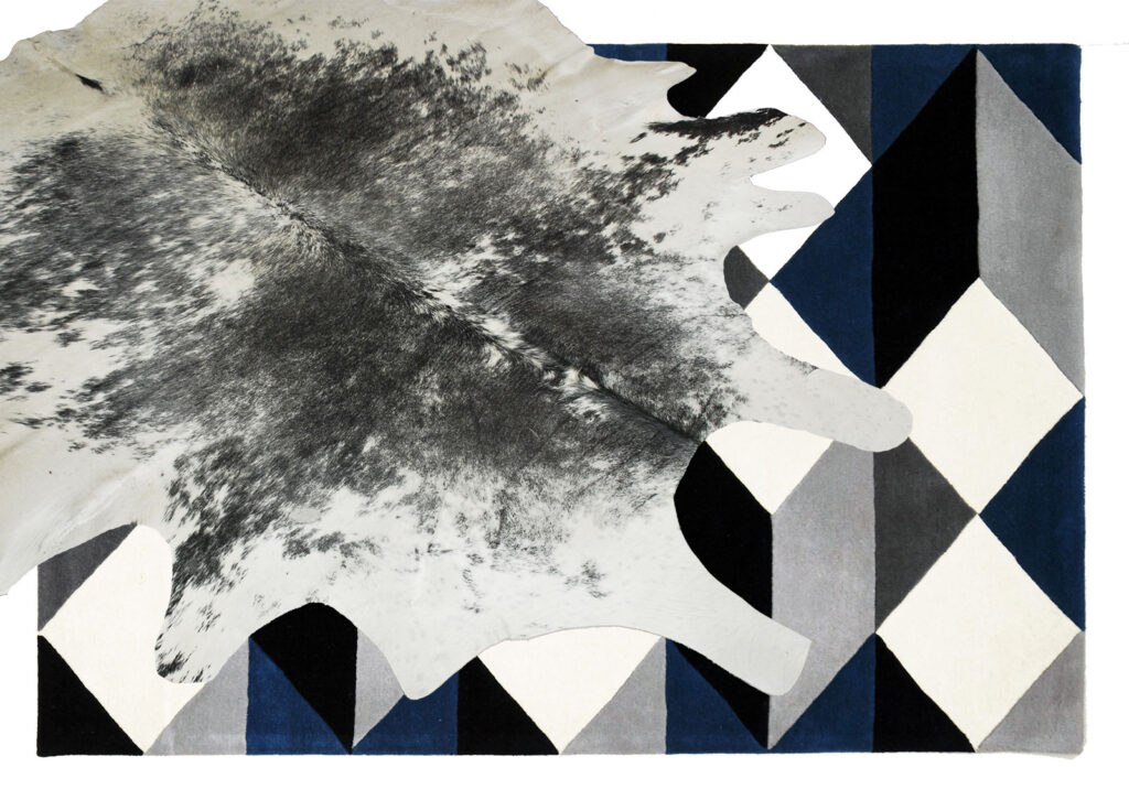 Cowhide rugs give warmth, style and texture. Layering them with other rugs can modernize any room