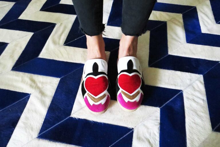 White and Blue Patchwork Cowhide Rug Chevron Design No. 280