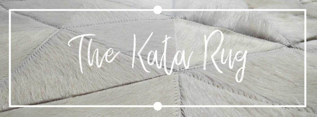 The Kata patchwork cowhide rug in white