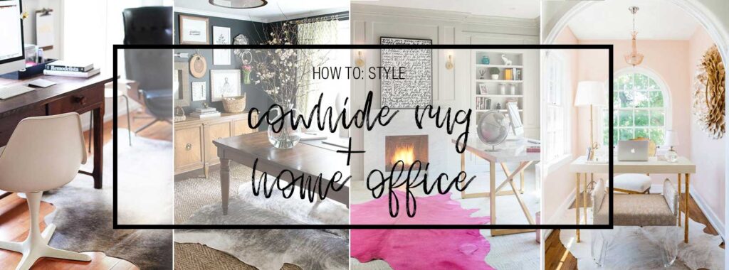 Selection of home offices using a cowhide area rug by Shine Rugs. From sfgirlatbay to decor pad