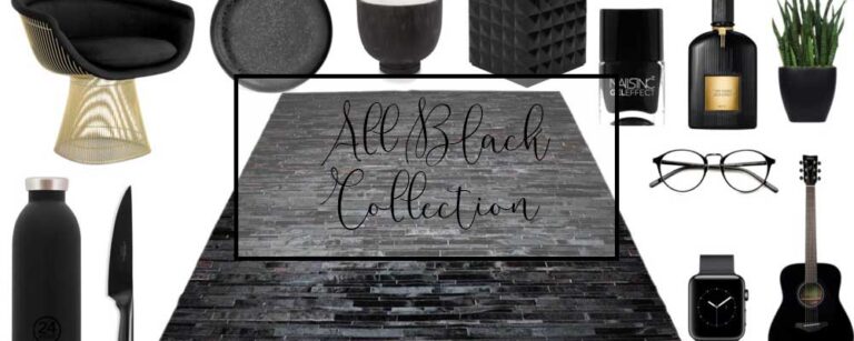 All Black collection By Shine Rugs featuring our Classic Striped Black Patchwork Cowhide Rug No. 253