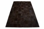 chocolate brown squares cowhide area rug