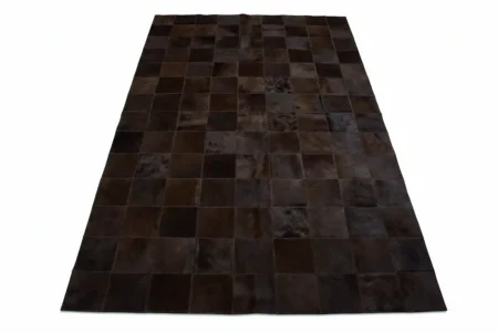brown-squares-cowhide-rug chocolate brown squares cowhide area rug