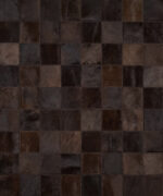 dark chocolat brown squares cowhide area rug