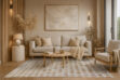 Cowhide Houndstooth Rug in romantic living room