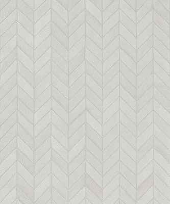 Classic CHEVRON White patchwork cowhide rug