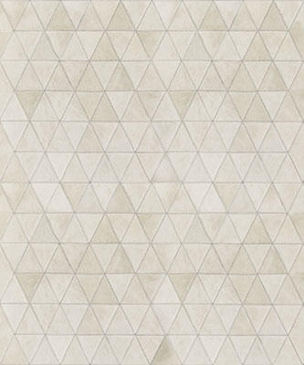 White cowhide patchwork rug in triangles