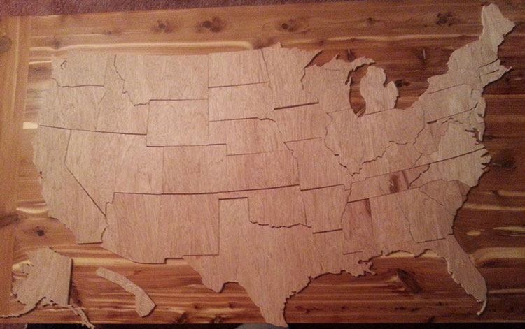 Wooden USA map puzzle by West of Key West