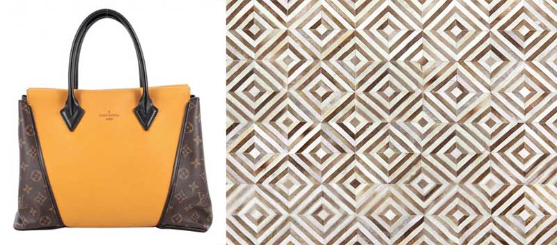 Louis Vuitton and Diamond Patchwork Cowhide Rug by Shine Rugs