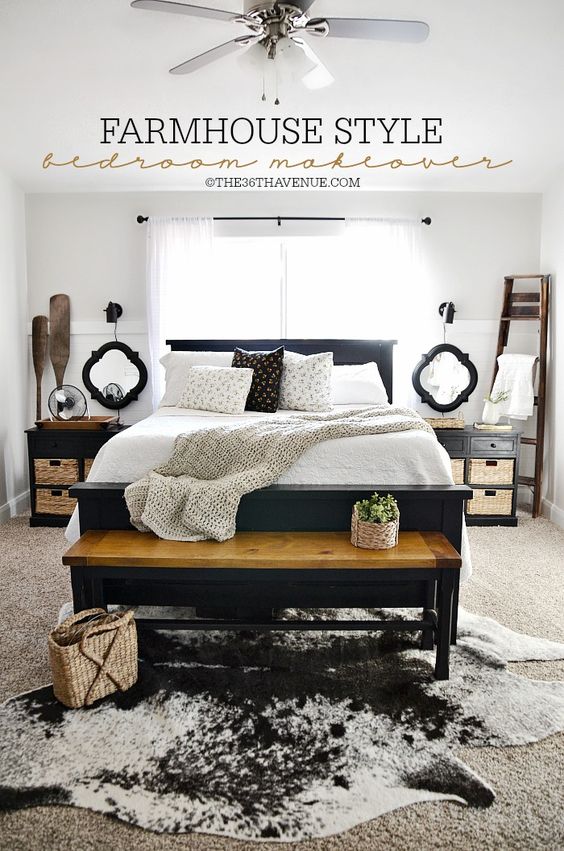 warm and charming farmhouse style bedroom