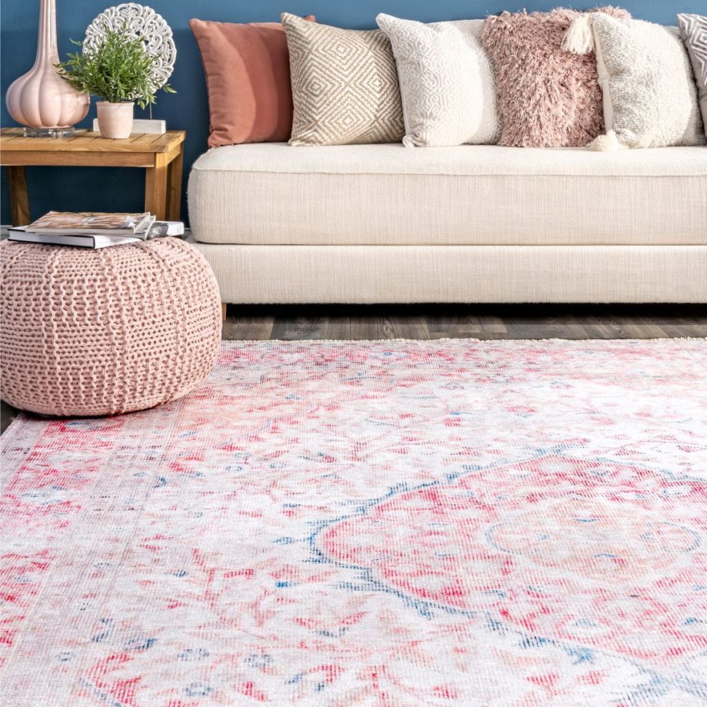 pink area rug