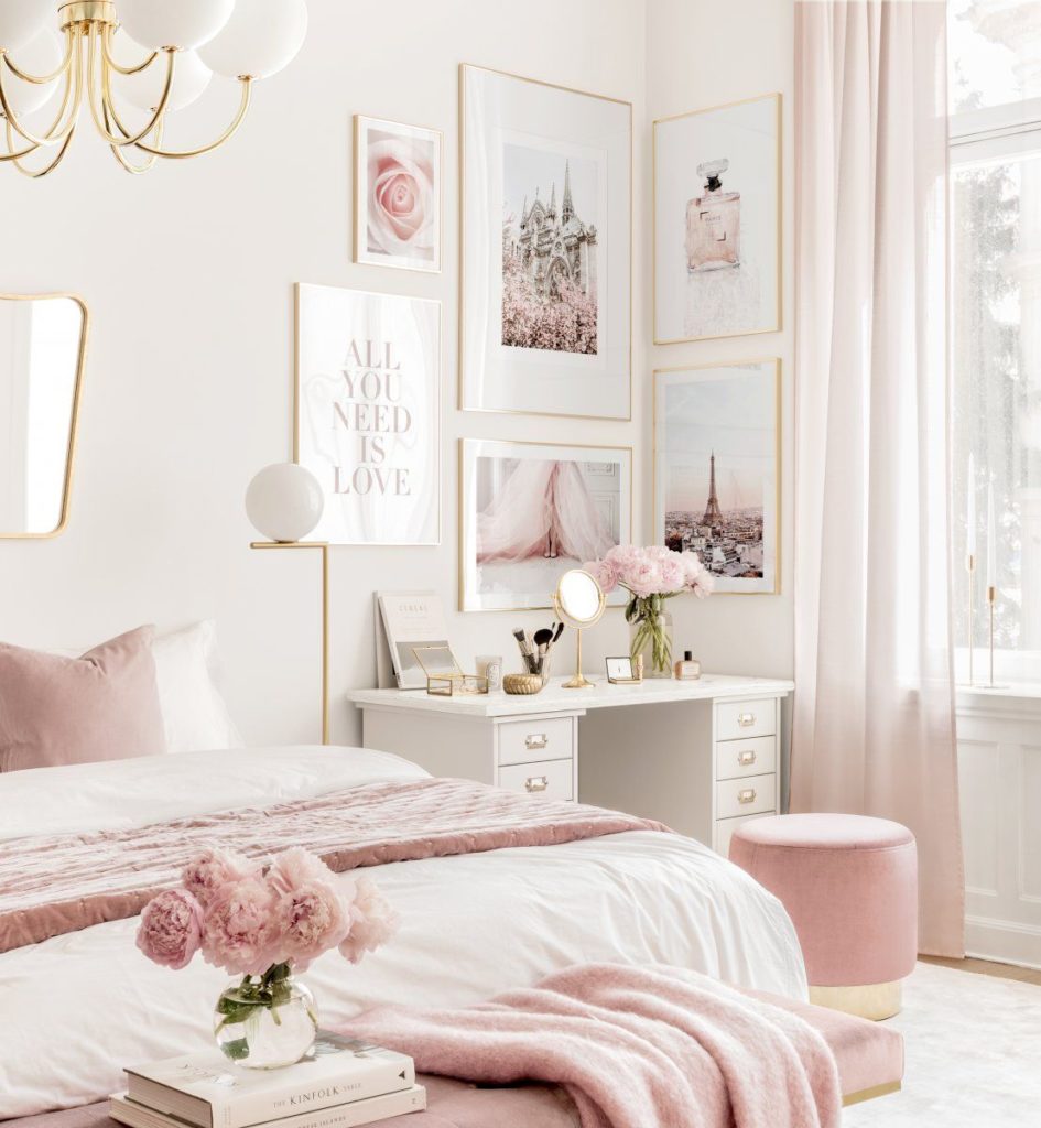 Pink Paris gallery wall by Porster Store
