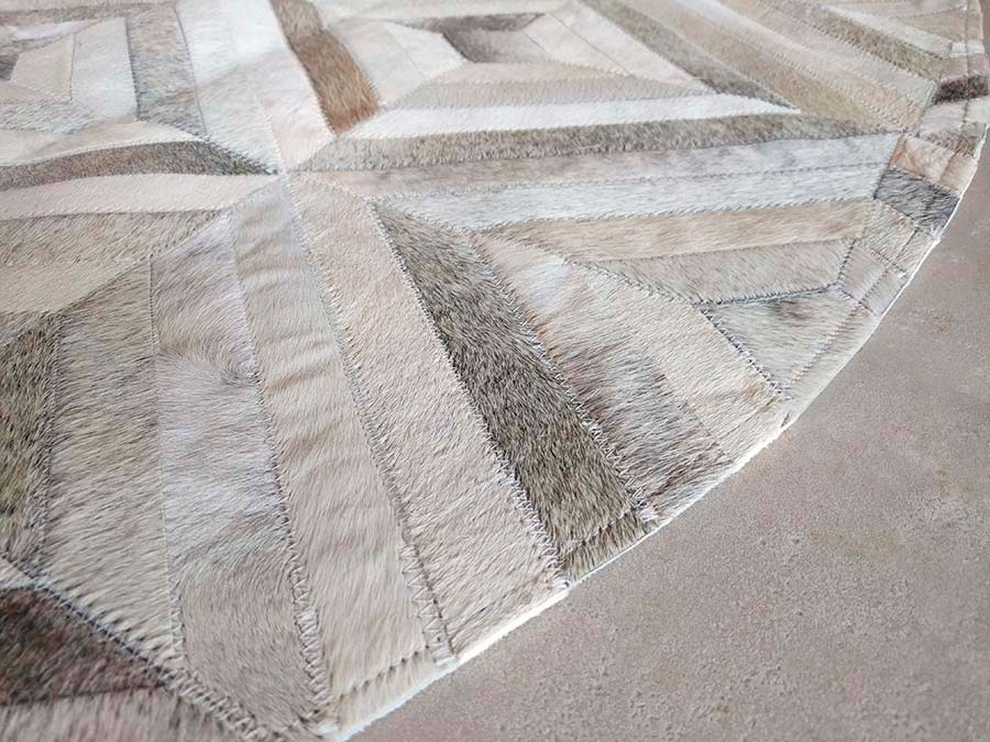 Taupe Diamond Patchwork Cowhide Rug No. 302 for Toni