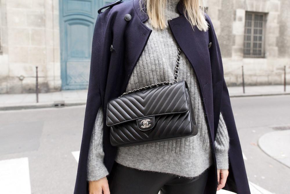 Iconic Chanel Chevron handbag purse