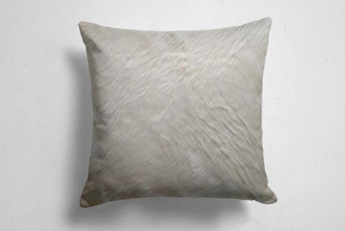 All White Throw Pillow in natural cream cowhide
