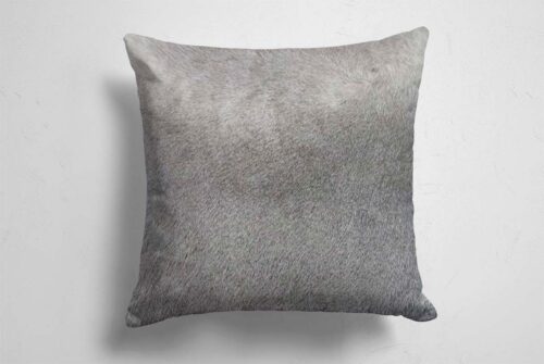 Soft Gradient Gray Cow Hide Pillow