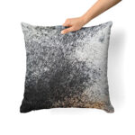 Salt and Pepper Cowhide Throw Pillow