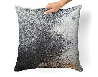 Salt and Pepper Cowhide Throw Pillow