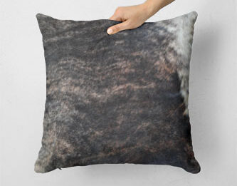Dark Brindle Cushion with Red Details and Cream Corner