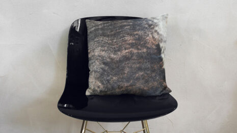 20 inch Square Pillow in pure Dark Brindle Cowhide