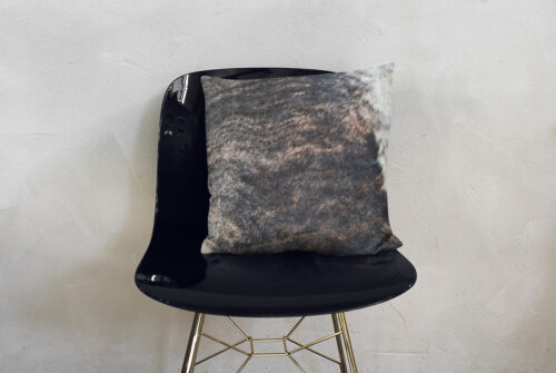 20 inch Square Pillow in pure Dark Brindle Cowhide