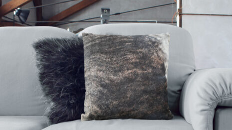 Dark Brindle with reddish tones Cowhide Pillow and Scandinavian Fur Cushion
