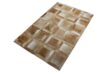 Beige Cube patchwork cowhide rug