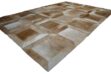 Beige Cube patchwork cowhide rug