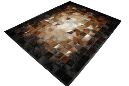 Square tiles brown, beige and black leather area rug designed in 8 inches squaresBrown, beige and black leather area rug Square tiles brown, beige and black leather area rug designed in 8 inches squaresBrown, beige and black leather area rug