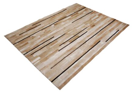 Beige and chocolate Patchwork Cowhide Rug Designed in stripes Beige and chocolate Patchwork Cowhide Rug Designed in stripes