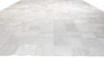 Leather area rug in white squares