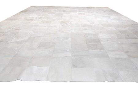 Leather area rug in white squares Leather area rug in white squares