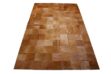 Dark Beige Patchwork Cowhide Rug in a 8 inches Squares Design
