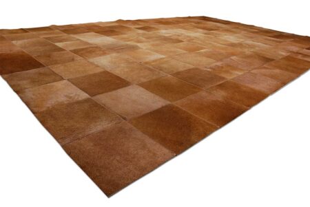Dark Beige Patchwork Cowhide Rug in 8 inches Squares Dark Beige Patchwork Cowhide Rug in 8 inches Squares