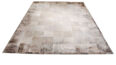 Gray brindle patchwork cowhide rug in squares