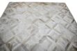 Beige chevron patchwork cowhide rug