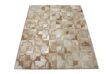 Beige cowhide patchwork rug in the Moorish Star design
