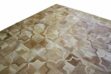 Beige Patchwork Cowhide Rug in a Moorish Star Design