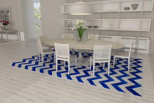 Chevron blue and white cowhide rug Chevron blue and white cowhide rug