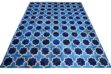 of our Moorish Star Blue and White cowhide patchwork rug