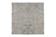White patchwork cowhide rug in moorish star design