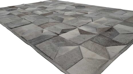 Taupe Gray Envelope Patchwork Cowhide Rug