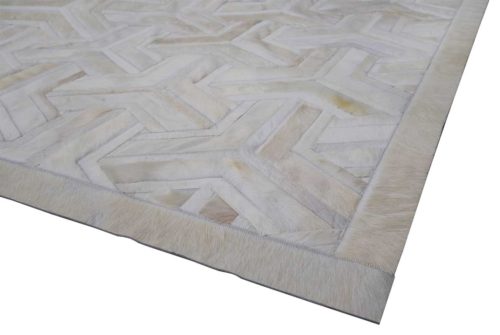 White Toto Cowhide Patchwork Rug