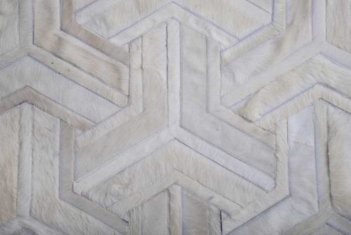 White Toto Cowhide Patchwork Rug