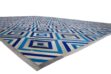 Floor view of a Grey and Blue Diamond Patchwork Cowhide Rug