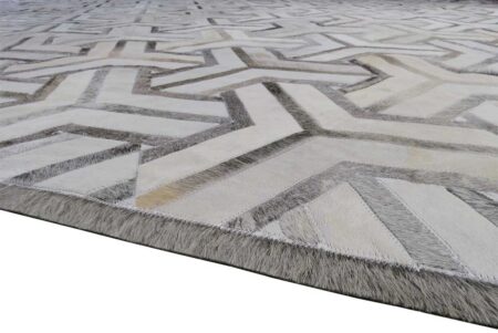 White, taupe and gray cowhide area rug design ZOOM IN White, taupe and gray cowhide area rug design ZOOM IN