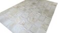 White cow hide design area rug