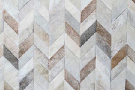 Taupe and cream Chevron Patchwork Cowhide Rug Taupe and cream Chevron Patchwork Cowhide Rug